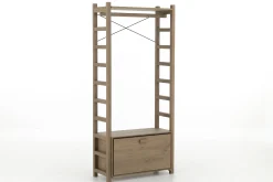 Aber, Etagere A Chaussures, Chene Patine, Avec Tringle De Placard