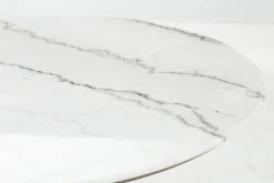 Aboah, Table A Manger, Ronde, Marbre Blanc, 145 Cm