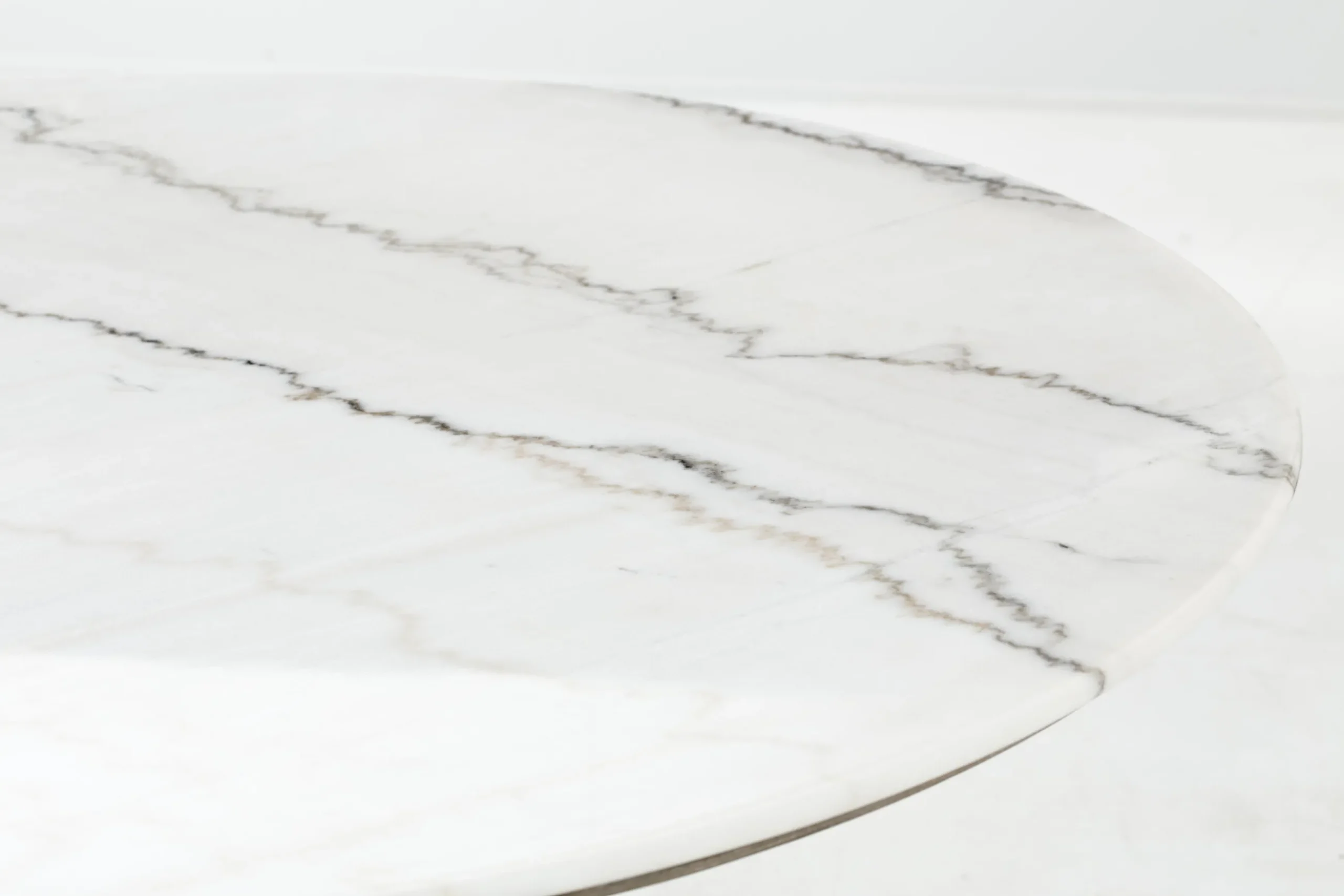 Aboah, Table A Manger, Ronde, Marbre Blanc, 145 Cm