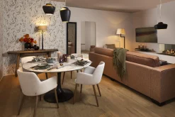 Aboah, Table A Manger, Ronde, Marbre Blanc, 145 Cm