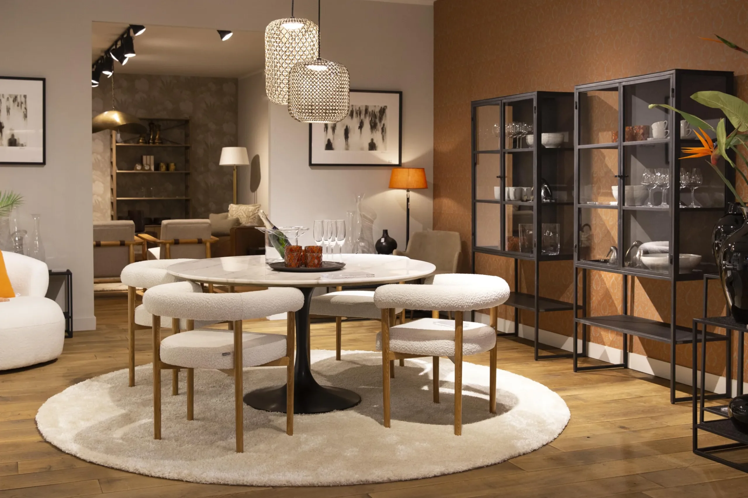 Aboah, Table A Manger, Ronde, Marbre Blanc, 145 Cm