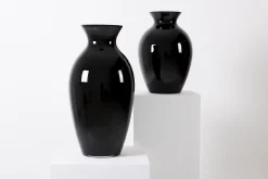 Adina, Vase, Noir, Souffle Bouche, 70Cm