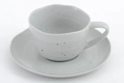 Alanah, Tasse Et Soucoupe, Ceramique, Gris, 150Ml