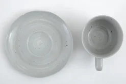 Alanah, Tasse Et Soucoupe, Ceramique, Gris, 150Ml