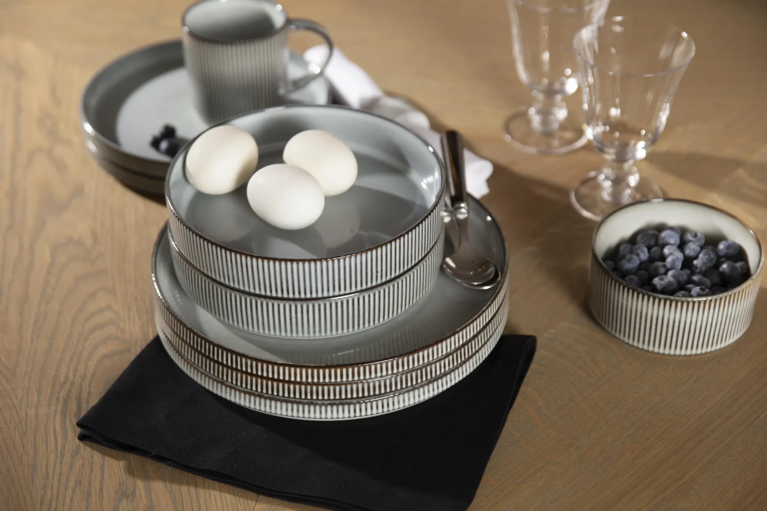 Architecto, Assiette A Pates, Ceramique, Gris