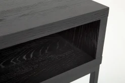 Armand, Table Console, Chene Noir Et Metal