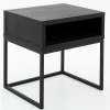 Armand, Table D'Appoint, Chene Noir Et Metal