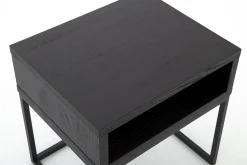 Armand, Table D'Appoint, Chene Noir Et Metal