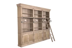 Balmore, Bibliotheque, Chene Patine, 3 Parties, Avec Echelle