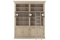 Balmore, Bibliotheque, Chene Patine, 2 Parties, Avec Echelle