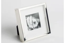 Boites, Cadre Photo, Plaque Argent Et Laque, 8X8