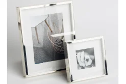 Boites, Cadre Photo, Plaque Argent Et Laque, 8X8