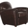 Burnham, Fauteuil Club, Marron Fonce, Cuir