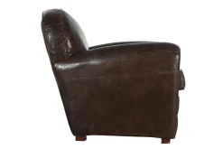 Burnham, Fauteuil Club, Marron Fonce, Cuir