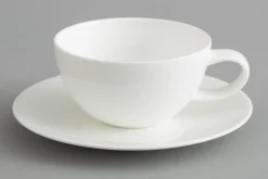 Cathy, Tasse Et Soucoupe, Porcelaine, Blanc, 200Ml