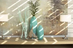 Dego, Vase, Verre, Turquoise, S