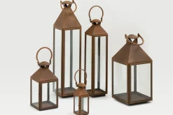 Ellis, Lanterne, Fer Et Verre, Rouille, Xl