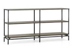 Farra, Table Console, Chene Patine Et Fer