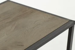 Farra, Table Console, Chene Patine Et Fer