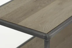 Farra, Table Console, Chene Patine Et Fer