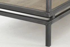 Farra, Table Console, Chene Patine Et Fer