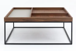 Jalon, Table Basse, Carree, Bois Et Metal