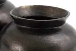 Jeddo, Vase, Metal, Noir, L