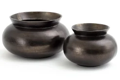 Jeddo, Vase, Metal, Noir, L