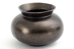 Jeddo, Vase, Metal, Noir, S