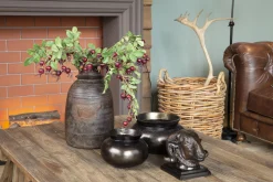 Jeddo, Vase, Metal, Noir, S