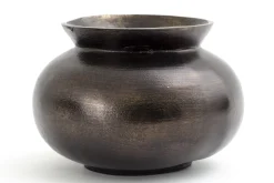 Jeddo, Vase, Metal, Noir, S