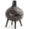 Jiven, Vase, Metal, Noir