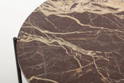 Karina, Table Basse, Marbre Et Metal, Rouge