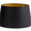 Lindro, Abat-Jour, Noir Et Dore, Cylindre, 50 Cm