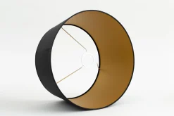 Lindro, Abat-Jour, Noir Et Dore, Cylindre, 35 Cm