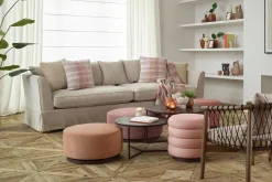 Lucas, Pouf, Rotatif, O 60, Rose