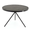 Madison, Table D'Appoint, Chene Et Metal, Ronde, 60 Cm, Marron Fonce