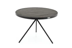 Madison, Table D'Appoint, Chene Et Metal, Ronde, 60 Cm, Marron Fonce