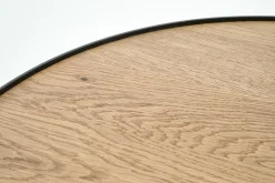 Madison, Table D'Appoint, Chene Et Metal, Ronde, 60 Cm, Marron Clair