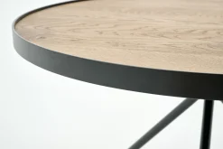 Madison, Table D'Appoint, Chene Et Metal, Ronde, 60 Cm, Marron Clair