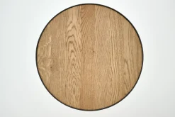 Madison, Table D'Appoint, Chene Et Metal, Ronde, 45 Cm, Marron Clair