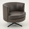 Marchetti, Fauteuil, Cuir Noir, Rotatif