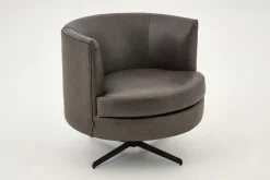 Marchetti, Fauteuil, Cuir Noir, Rotatif