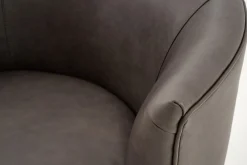 Marchetti, Fauteuil, Cuir Noir, Rotatif