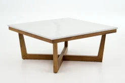 Marnix, Table Basse, Chene Et Pierre, 90X90