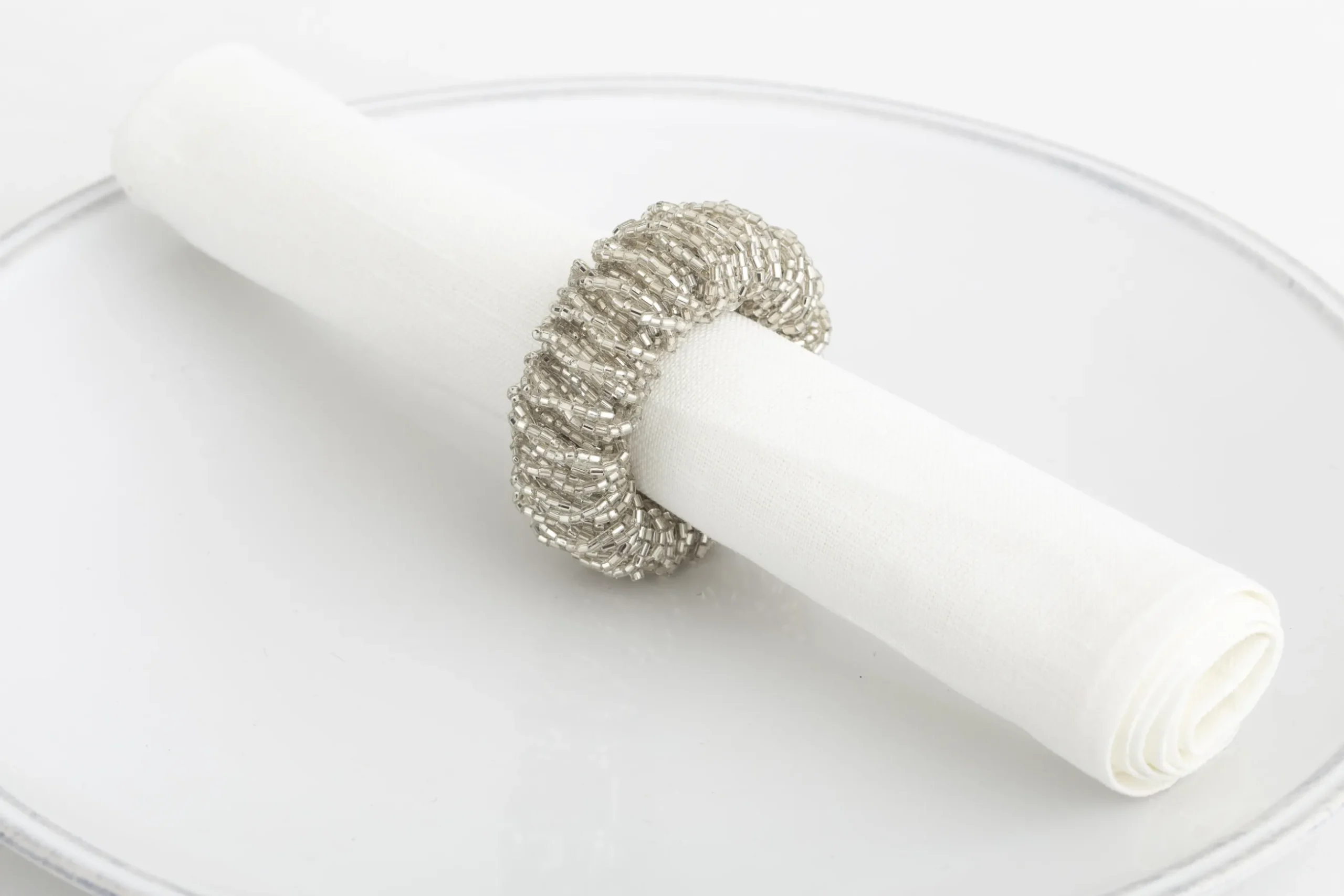 Meina, Rond De Serviette, Perles, Argent