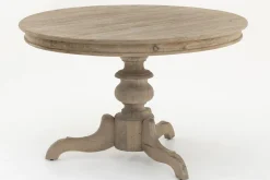 Milan, Table A Manger, Ronde, Bois Recycle, 120 Cm, Modele 2