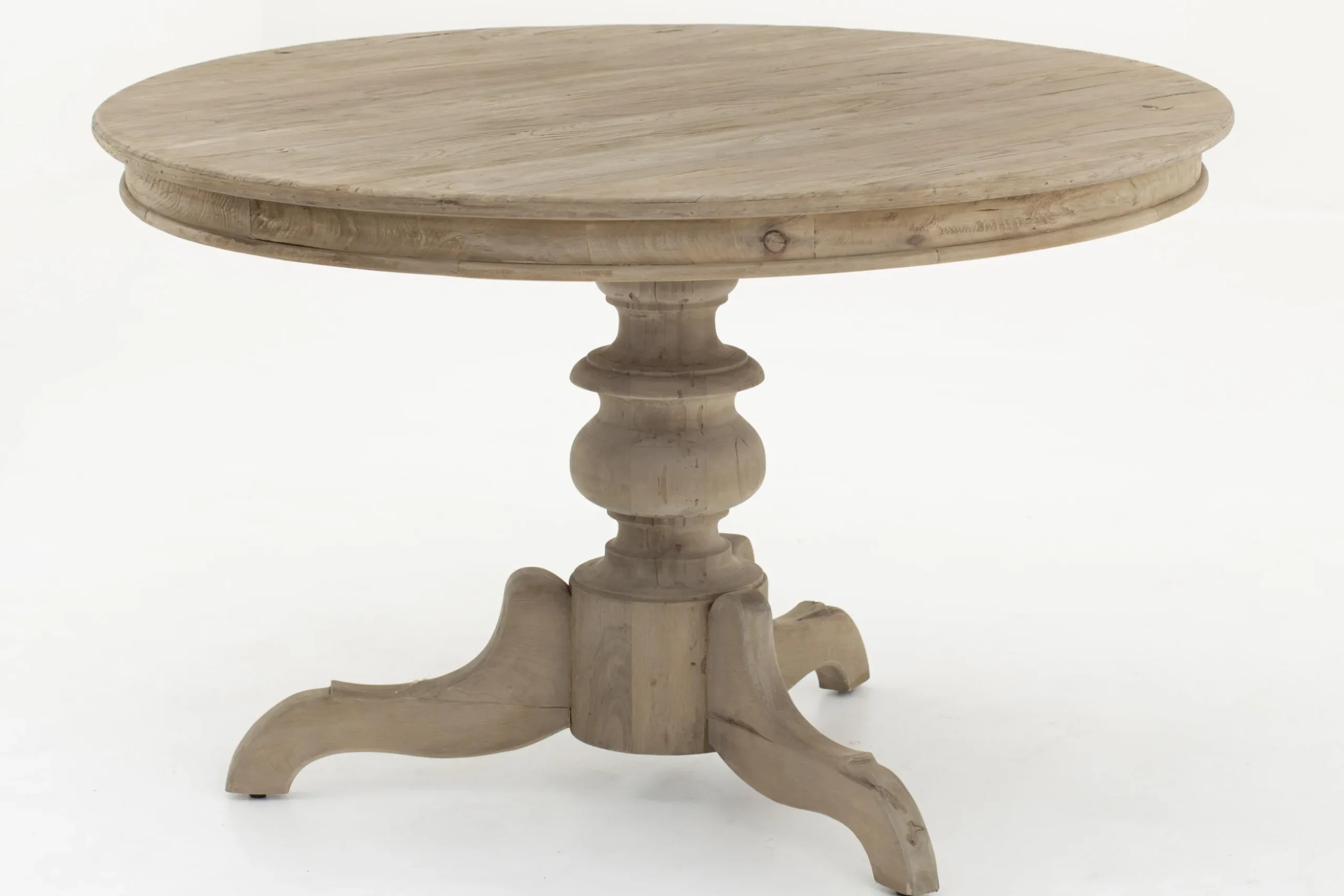 Milan, Table A Manger, Ronde, Bois Recycle, 120 Cm, Modele 2