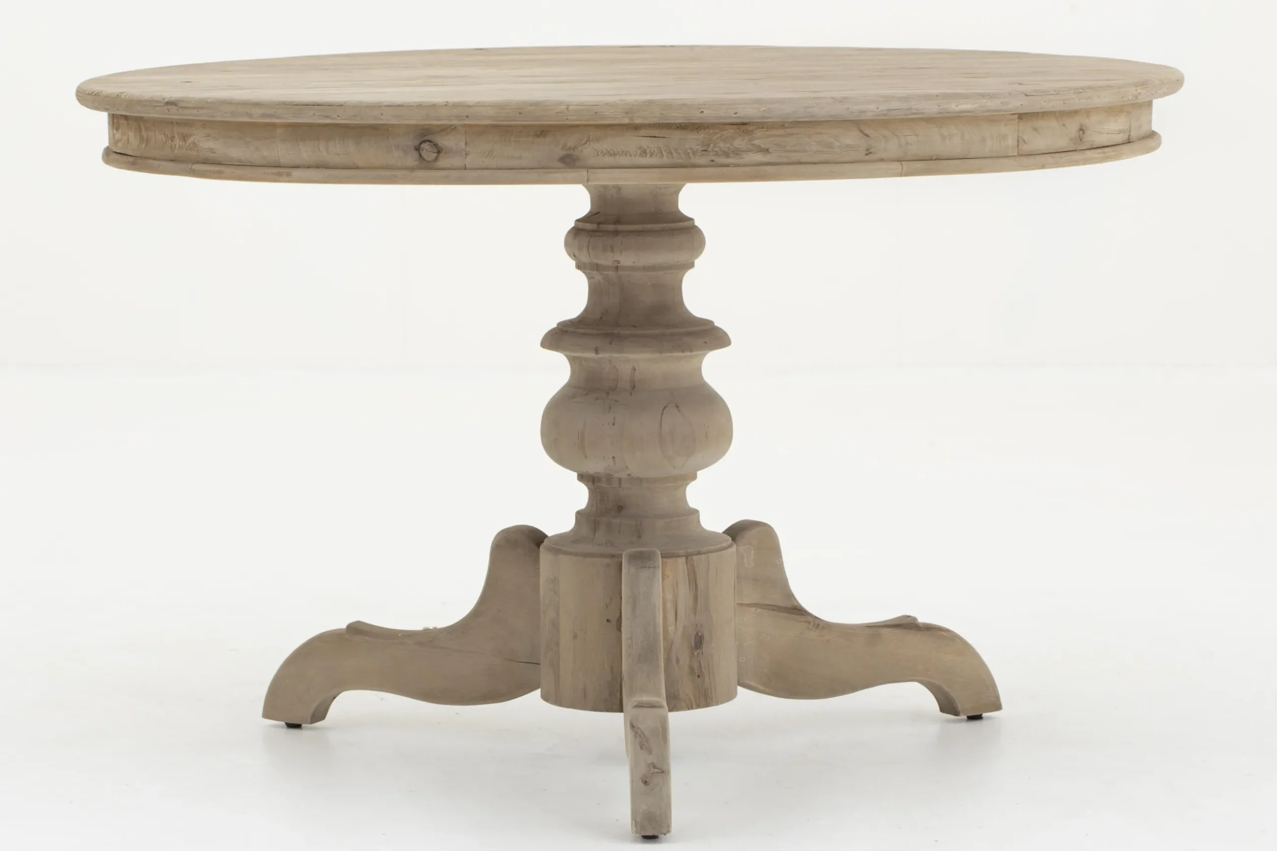 Milan, Table A Manger, Ronde, Bois Recycle, 120 Cm, Modele 2