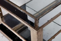 Mitchell, Table Basse, Rectangulaire, Verre Miroir Et Bois, 120X70